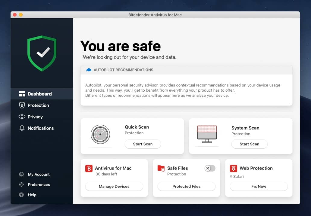 bitdefender antivirus for mac interface