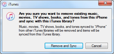 remove and sync music
